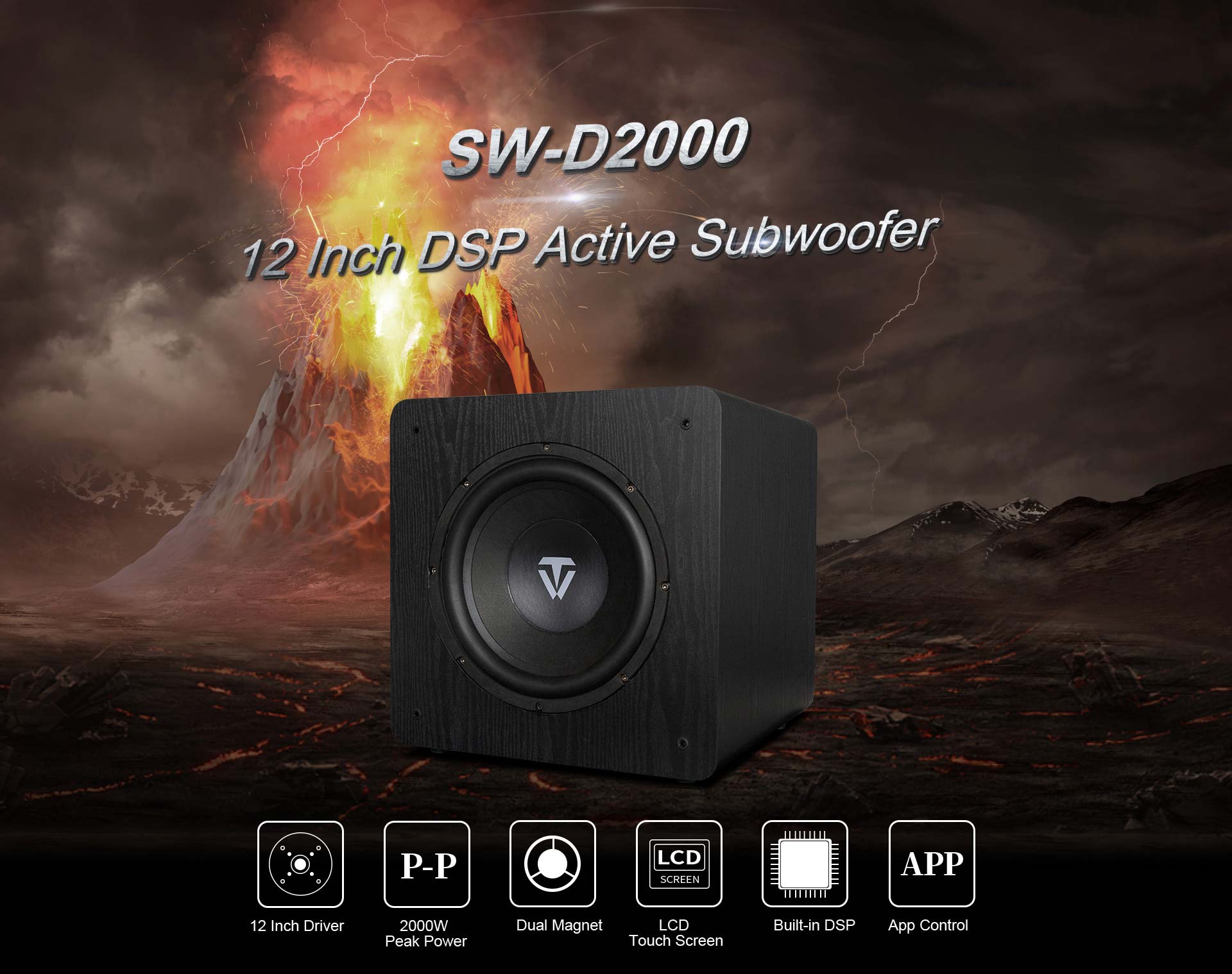 Storm Series 12 Inch 2000W Peak Power DSP Subwoofer